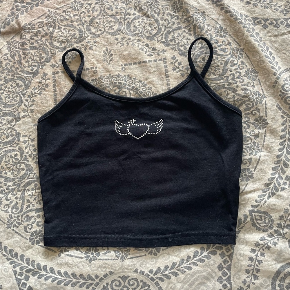Cropped Rhinestone Tanktop